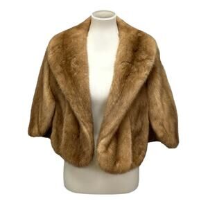 Vintage Kessler Furrier Saint Louis Real Fur Shoulder Cape Capelet With Pockets